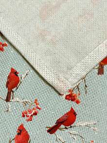 1pc Christmas Series Pattern Printed Table Runner, 4pcs Christmas Pattern Printed Placemats, Suitable For Holiday, Party, Birthday, Dinner, Kitchen Dining Table Decoration, All-Season Room Decor, Home Textile Decoration Table Runner - Multicolor - View 3