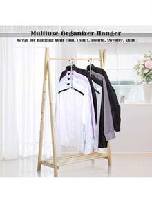 1pc Multi-Layer Clothes Hanger, 5-Tier Multi-Function Clothes Rack, Multi-Function Metal Drying Rack, Non-Slip Sponge Clothes Hanger, Storage And Organization Hanger, Efficient Space-Saving, Perfect For Room Accessories, Storage And Organization - Multicolor - View 7