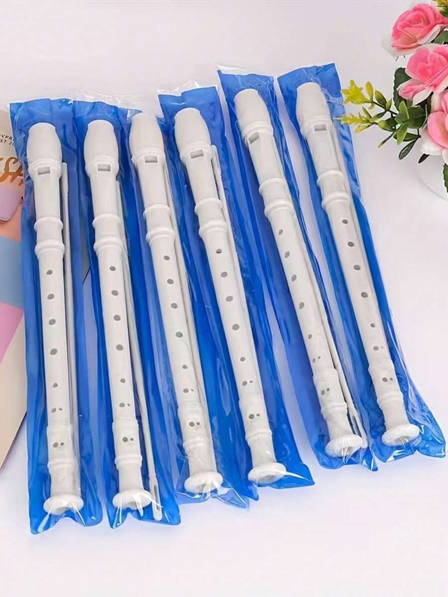 Sáo Recorder nhựa trắng 8 lỗ, dành cho người mới bắt đầu, cao độ kiểu Đức, nhạc cụ biểu diễn chuyên nghiệp, luyện tập cho học sinh, kèm thanh vệ sinh