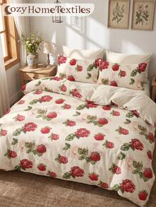 2/3 Piece Set Vintage Floral Print Duvet Cover Bedding Set, Comfortable And Breathable, Lightweight And Anti-Pilling, Machine Washable, Room Decor, Bedroom Decor, Dorm Bedding, Suitable For All Seasons, Fits Twin/Full/Queen/King/California King Beds, Autumn Home Decor, No Filling Included - Multicolor - View 2