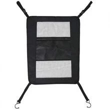 EIGIIS Black Car Pet Barrier, Double Layer Mesh Pet Net With Storage Pockets, Tool-Free Installation SUV And Sedan Dog Divider, Anti-Scratch Car Back Seat Partition, Prevent Distracted Driving - A - View 7