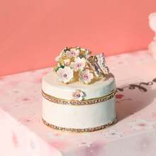 Decorative Jewelry Chests & Boxes - White Double Box (cherry Blossom) - View 1