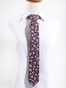 1pc Women's Elegant Valentine's Day Clear Hand-Tied Tie Gift - Purple Floral Hand-knitted - View 5