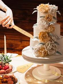 Customized Text Logo Wedding Cake Knife And Server Set, Mr. And Mrs. Gift Set, For Wedding, Engagement, Birthday, Anniversary, Graduation, Bachelor Party, Wedding Souvenir, Thanksgiving, Christmas Gift - Multicolor - View 7