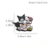 1件裝可愛卡通Sanrio胸針，萬聖節與聖誕節金屬徽章，Hello Kitty胸針，柔美甜美貓咪合金包包配件針 - 彩色 - 查看 10