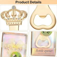 12pcs Gold Crown Bottle Opener Wedding Guest Favors, Bridal Shower Souvenirs, Birthday Gifts, Anniversary Decor, Party Thank You Gifts, Crown Design - Multi-color - View 6