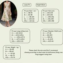 優雅復古花卉雪紡春夏輕盈中長洋裝，無袖V領A字喇叭下擺，女款 - 淡綠 - 查看 8