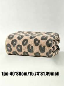 1pc/3pcs Luxury Leopard Print Jacquard Towel Set, Coral Fleece Fabric, Super Soft, High Absorbency, No Shedding, Quick Dry Hair Towel Hand Towel, Ideal For Bold Home Decor And Spa Environment - Coffee - View 14