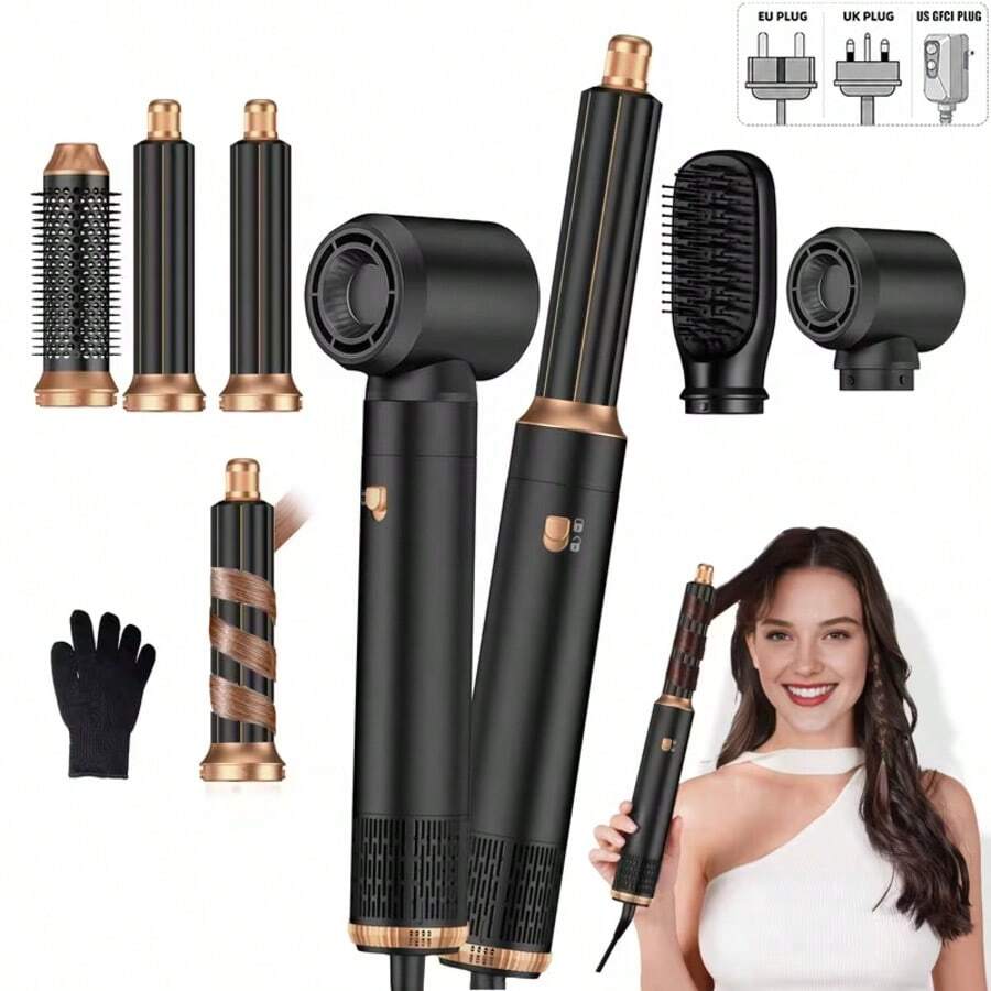 ATOPSKINS 5-In-1 Multifunctional Hot Air Styling Brush Set, Automatic Curling Barrel, Detangling Brush, Volumizing Round Brush, Multi-Heat Settings For Fine Hair, Suitable For Home, Salon, Commute, Travel, Party; Perfect Gift For Mother's Day, Valentine's Day, Three Kings Day, Carnival, St. Patrick's Day, Practical And Stylish Gift For Girlfriend, Mom