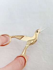 Vintage Stork Embroidery Scissors, 3.5 Inch, Golden - Gold - View 3