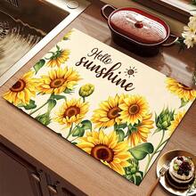 1pc Sunflower Floral Pattern, 2D Printed Flat Stove Protector Mat, Rubber Non-Slip Heat-Resistant Stove Cover Pad, Suitable For Induction Cooktop, Glass Cooktop, Multi-Function Scratch-Resistant Mat, Best Choice For Oven, Washing Machine, Dryer, Kitchen Decor - Multicolor - View 15