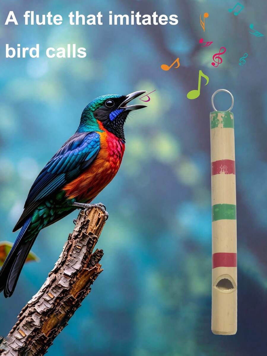 Bird Call Sound Effect Flute, Pure Handmade Bamboo Bird Whistle, Traditional Oriental Musical Instrument, Ideal Exquisite Gift