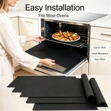 1/2/4pcs Reusable Oven Liners, Suitable For Electric Oven,Gas Oven, Toaster Oven, Microwave, Grill, Non-StickAnd Easy To Clean - Black - View 1