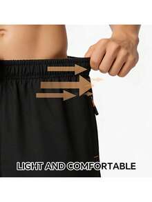 Men's Sports Shorts Suitable For Spring, Summer, Autumn Wear Running, Fitness, Sports Black - Black - View 9