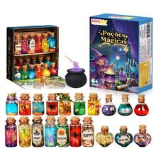 Laboratório De Química Infantil Poções Mágicas com 20 Frascos, Caldeirão e Glitter - Multicolorido - Visão 12