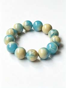 1pc Bohemian Round Bead Faux Agate Exaggerated Minimalist Women's Beaded Bracelet Party Gathering Multicolor-Mixed Color Random - Bracelet - View 5