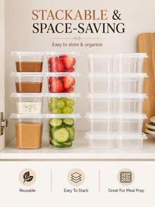 Reusable Mini Sauce Cups With Lids, 2-Compartment Bento Snack Storage Box, Portable Condiment Container, Suitable For Lunch Box, Salad Dressing, Dipping Sauce, Snacks And Food Storage, Leak-Proof Travel Kitchen Accessory, School And Office Meal Prep Storage Box - Multicolor - View 9