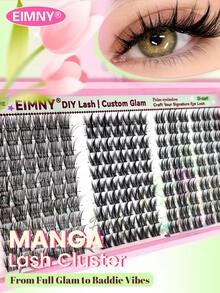 EIMNY 180PPCS Natural Lash Clusters Kit Wispy 10-12MM Short Eyelash Clusters Wispy Lashes Clusters With Black Band C-Curly Cluster Eyelash Extensions DIY Lash Extensions At Home - View 8