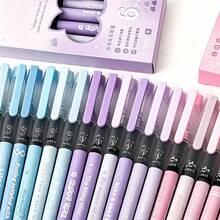 6pcs Macaron Color Neutral Pens, 0.5mm Needle Tip, Back To School Student Practice, College Student Classroom Writing, Workplace Office Document Recording, Daily Journaling And Doodling, Back To School Gift, Desk Stationery Matching, Student And Office Worker Writing Supplies - A - View 3