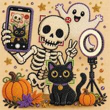 1pc New Halloween Pearl Painting Handmade DIY Sticker Decorative Painting Material Kit Set (Random Style) - Multicolor - View 2