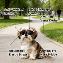 1pc Outdoor Pet Sunglasses, UV Protection Lenses, Lightweight And Durable, With Adjustable Headband, Designed For Small And Medium Dogs, Suitable For Outdoor Walks, Travel, Parties And Holiday Dress-Up - Multicolor - View 5