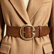 1pc Millennium Belt, Y2K Western Style, Coffee Brown Belt, Suitable For Jeans, Dress Belt, Jacket And Casual Wear, Plus Size Adjustable - Coffee Brown - View 1
