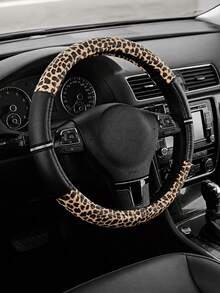 1 Buah Sarung Setir Mobil Motif Leopard dengan Hiasan Berlian Imitasi, Terbuat dari Bahan PU, Motif Hewan yang Bergaya, Anti Selip, Sarung Setir dengan Pegangan Lembut, Cocok untuk Aksesori Mobil Wanita, Ideal untuk Mengemudi Sehari-hari dan Perjalanan Jauh. - A - View 10