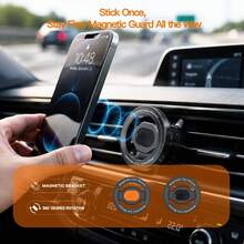 Car Phone Holder MagSafe Strong Magnetic Suction 360° Adjustable Air Vent Hands-Free Phone Mount Compatible With 17-12 And All Smartphones Black - A - View 1