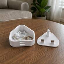 2PCS/1PC White UK Triangle Plug Shaped Portable Storage Box, Removable Lid Mini Organizer Container For Jewelry Accessories And Daily Small Items, Suitable For Travel, Office And Home Storage - Multicolor - View 3