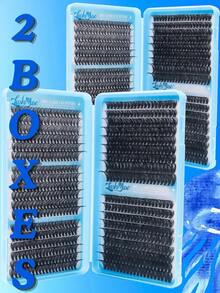 Limete Eyelash 720PCS Eyelash Cluster Set, Large Capacity D-Curl Eyelash Book, 30D+40D+50D+60D Mixed Density Design, 8-16MM Wispy Lash Clusters Natural Fluffy Style, Create 3D Voluminous Big Eye Makeup Effect, Suitable For Cosplay, Wedding, Photography, Party, Holiday Celebration, Travel And Daily Beauty Use - D - View 11