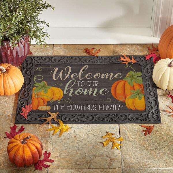 Personalized Pumpkin Patch Doormat - Halloween Décor - Fall -  Choose From 2 Sizes - Available With Or Without Decorative Rubber Holder