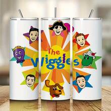 1pc 20oz Wiggles Stainless Steel Tumbler, Vacuum Insulated Travel Mug With Straw, Coffee, Tea, And Cold Drinks, Family And Friends, 304 Stainless Steel Body, Sports&Outdoor Leisure Cup, Outdoor Drinkware, Leisure Tumbler, Porta - 20oz - View 7