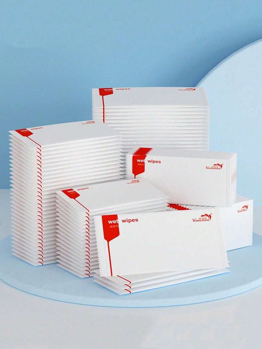 100Pcs Disposable Portable Cleaning Wipes, Stain Remover Towelettes For Clothes & Shoes, Daily & Back To School Essentials, Party Supply Fabric Wipes, Not For Skin Use - Multi-color - View 1