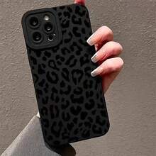 Phone Case - Popular Black Leopard Print Fashion Silicone Case For Various For Iphone Models, Offering Complete Protection With A Stylish Soft Shell Design - 黑色 - 查看 4