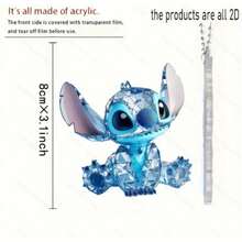 Disney 1pc Stitch Peripheral Pendant Car Rearview Mirror Decoration Flat Acrylic Car Hanging Ornament - A - View 4