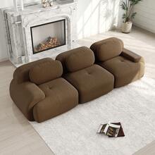 Sofa Brown Made Of Corduroy For Living Room And Lounge - Brown 3 Seat - View 3