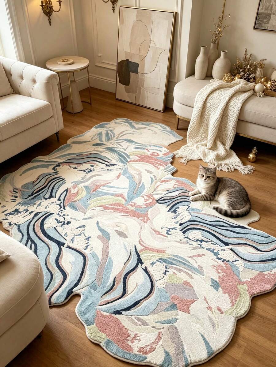 1 pieza Alfombra decorativa de bloques de colores, decoración de dormitorio, alfombra pequeña, alfombra, decoración del hogar, alfombra de sala de estar, alfombra pequeña de sala de estar, alfombra de dormitorio, decoración del hogar de sala de estar, alfombra de exterior, alfombra lavable, regalo de graduación - Bloques de colores - Ver 1
