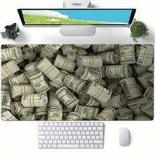 1pc Cool Dollar Mouse Pad Long Non-Slip Many Banknotes Desk Pad Office Gameing Table Mat Back To School, Creative Mousepad For Office Gaming Working - View 1