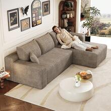 Sofa Camel 3 Seat Made Of Fabric For Living Room - 駱駝色 3 人座 - 查看 3