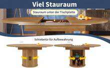 Extendable Dining Table Brown Made Of Wood For Dining Room And Kitchen - 胡桃木 - 查看 8