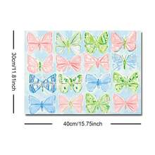1 pièce Affiche sur canevas papillon aquarelle colorée avec ou sans cadre, ailes de papillon abstraites fantaisistes, style Grandmillennial preppy, impression d'art mural esthétique pour chambre d'adolescente, dortoir, salon, chambre à coucher, décoration de maison moderne - A - Voir 11