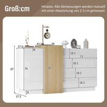 Sideboard With Storage White Made Of Wood For Dining Room And Living Room - 白色 - 查看 3