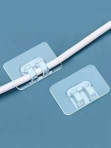 20pcs Cable Management Wall Clips, Corner Cable Organizer, Surface Mount, No Nails Needed, Suitable For Bedside Table, Desk, Office Or Mouse Cable, Charger Holder, Cable Organizer, Multi-Function Hooks - Clear - View 8