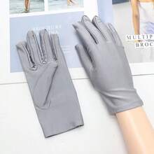 1 Pair Black Touchscreen Elastic Long Finger Sun Protection Gloves, Thin Outdoor Cycling,Travel,Festival,Party,Camping - Multicolor - View 7
