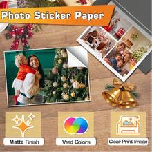ESHANG 128GSM Matte Printable Inkjet Sticker Photo Paper,A4 50 Sheets Papers For Handmade DIY, Product Labels, Cup Decorative, Back To School - 50 Sheets - View 4