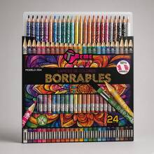 Erasable Colors, 24 Pieces, Intense Pastel Colors, School And Office - SILVER - View 1