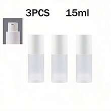 3件組 15ml/30ml/50ml 真空泵瓶套裝，防漏旅行化妝品分裝瓶，適用於精華液、乳霜、乳液、化妝水，可補充磨砂方瓶，白色瓶蓋，無味，適合居家、沙龍、禮品收納盒、手持使用 - 彩色 - 查看 7