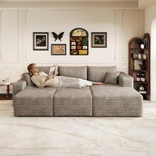Sofa Camel 5 Seat Made Of Fabric For Living Room And Lounge - 駱駝色 5 座 - 查看 3