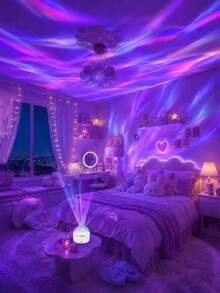 1pc USB RGB Aurora Starry Sky Projector Light With Remote Control, Creates Dreamy Starry Sky And Aurora Light Effects, Suitable For Home Decor And Cozy Holiday Gift - Multicolor - View 5