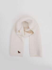 Children's Knitted Scarf Winter Embroidered Horse Design Unisex Kids Warm Woolen Neck Warmer - A - View 2